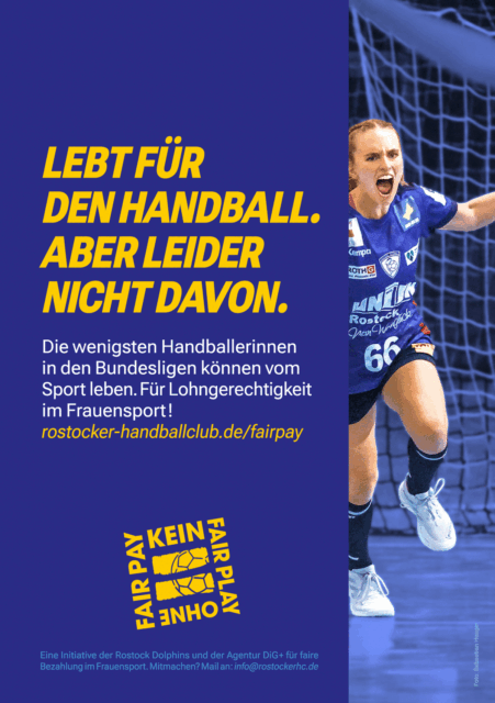 Anzeige: "Lebt für den Handball. Aber leider nicht davon."